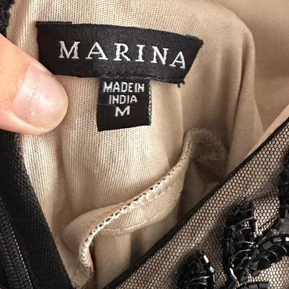 MARINA- Beaded V-Neck Gown Size M - Picture 4 of 4